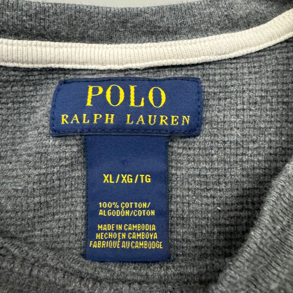 Polo Ralph Lauren Waffle Knit Thermal Shirt Preppy Pony XL - Picture 4 of 5